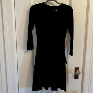 NWT Eliza J Sweater Knit Fit & Flare Dress in Black Size S